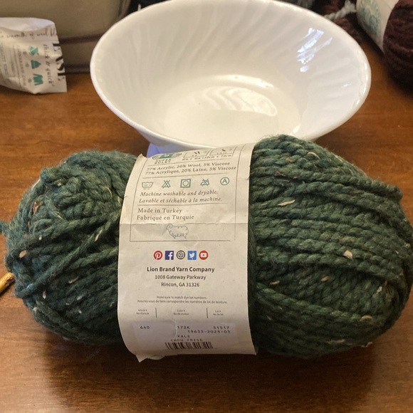 Lion Brand Yarn Other - Lion Brand THICK & QUICK Wool Blend Yarn KALE